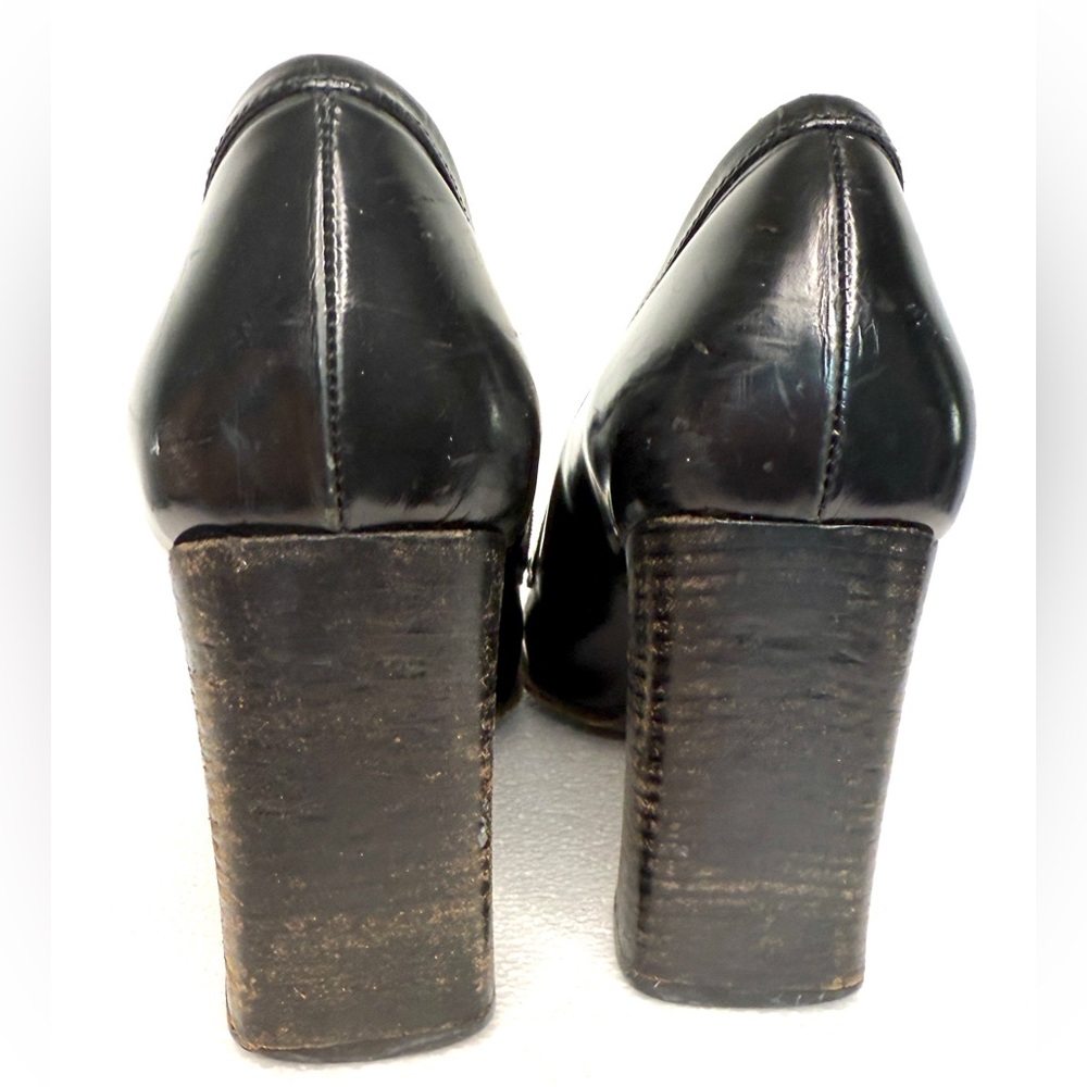 Prada Vintage, Late 1990, Glossy Black Leather block heels pumps , Sz 8.5 - Picture 4 of 13
